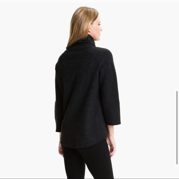 Eileen Fisher Funnel Collar Wool Jacket - Picture 2 of 9